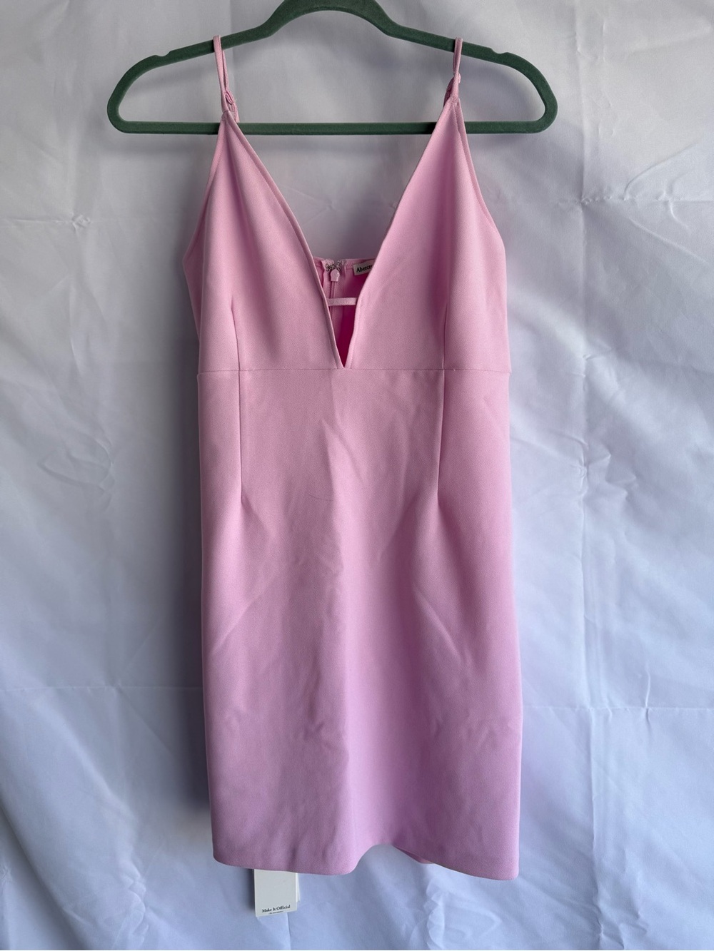 Abercrombie & Fitch Pink Mini Dress NWT Plunge V Neck Slip Dress Size Large